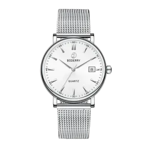 CLASSIC 40MM - Swiss Quartz Movement Watch | Silver Case & Mesh Strap