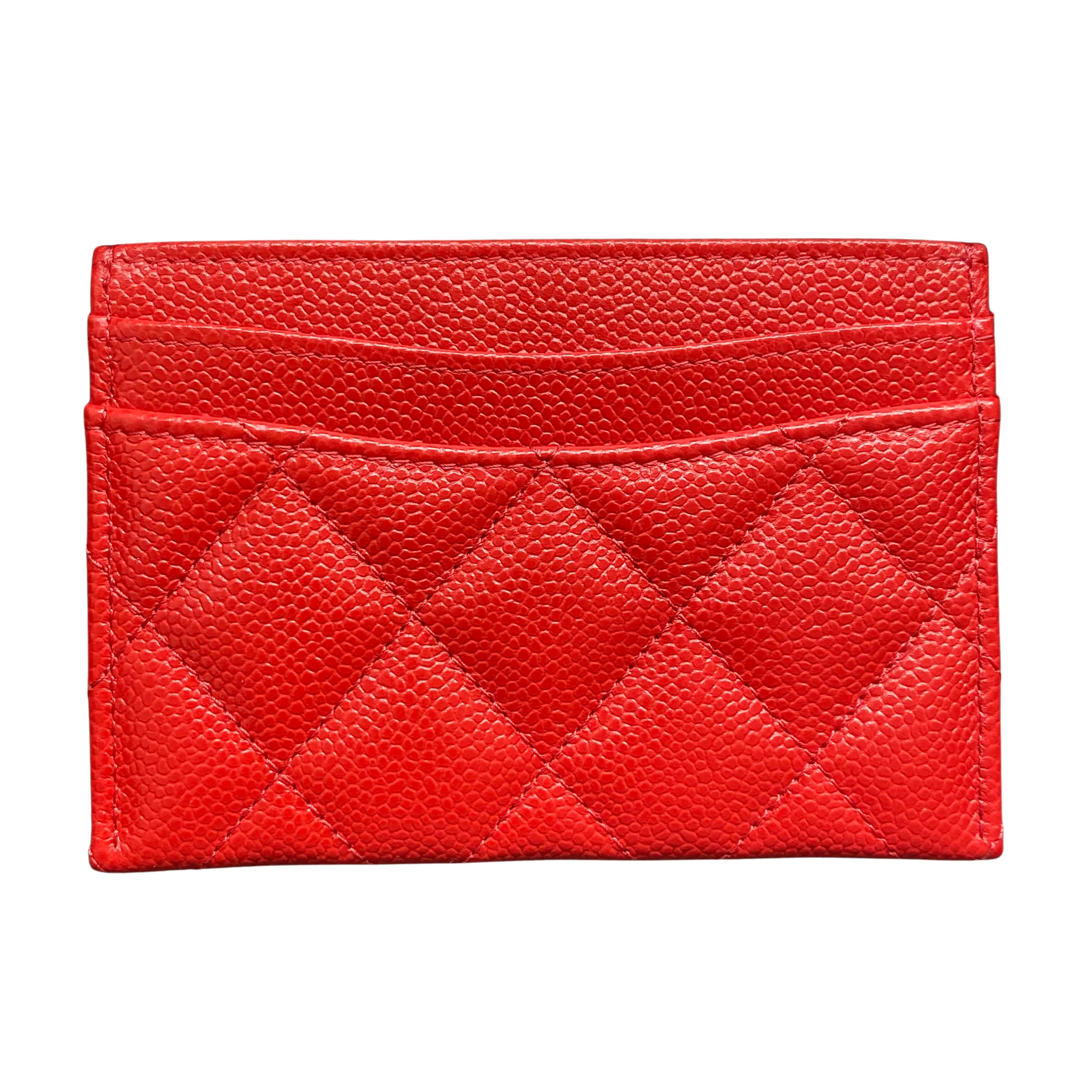 Classic Card Holder in Red Caviar