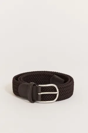 Classic Elastic Woven Belt Brown