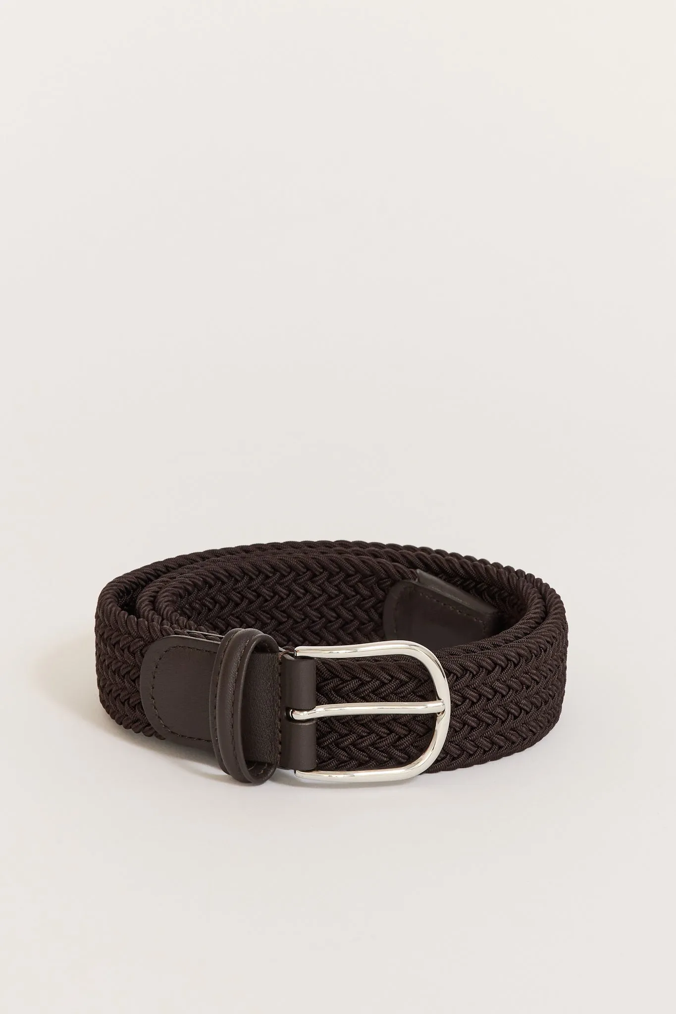 Classic Elastic Woven Belt Brown