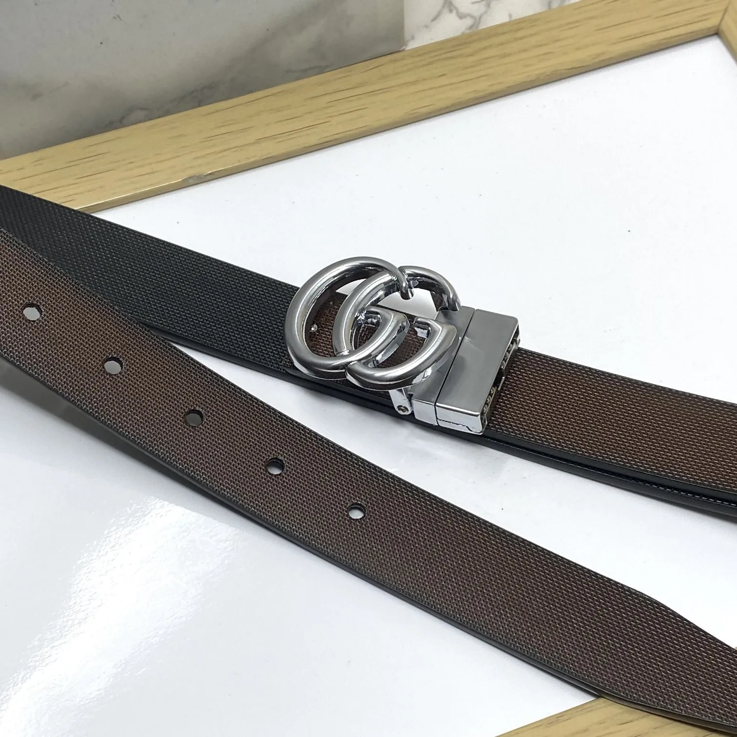 Classic Small GG Reversible Strap Belt -UniqueandClassy