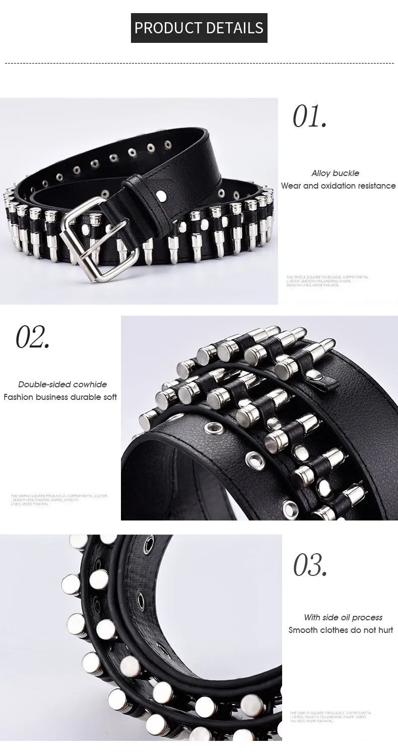 Classic Street Punk Bullet Belt
