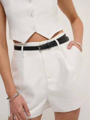 Clio Skinny Belt in Silver