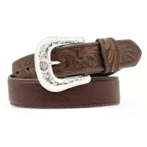 CLN2438902-46-Dark Brn Belt Nocona Bullhide Tooled