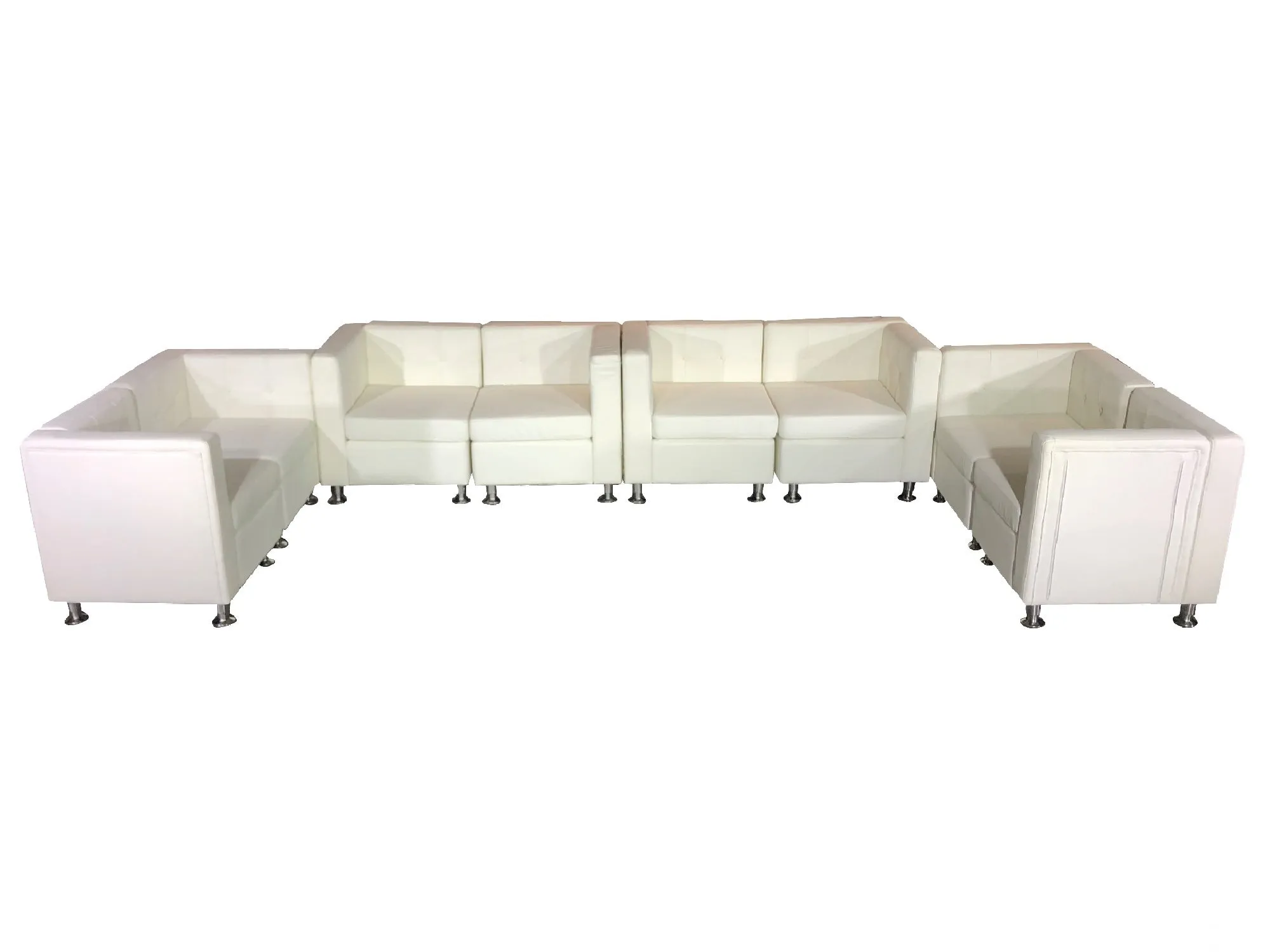 CLUB 8PC "U" SHAPED SECTIONAL - WHITE