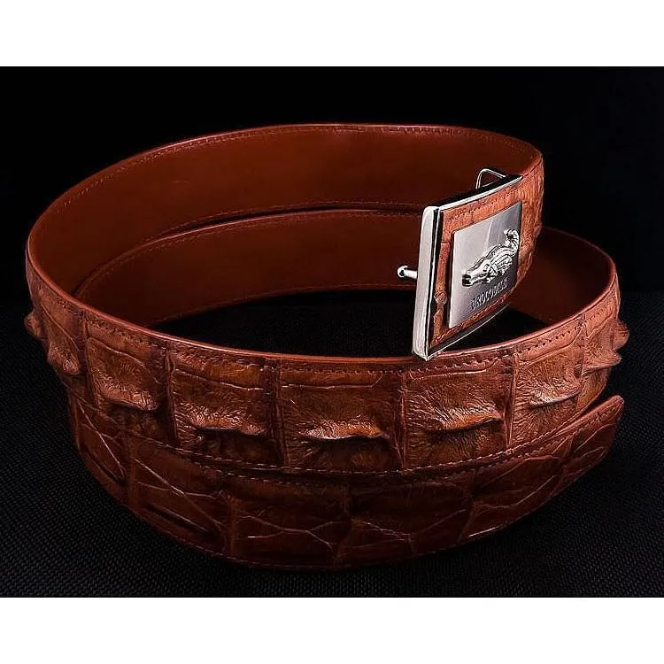 Cognac Crocodile Belts