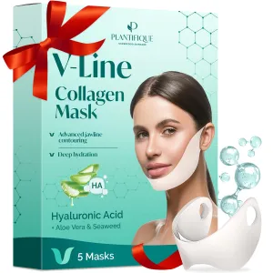 Collagen Mask for face 5 PCS, Chin Strap for Women & Men