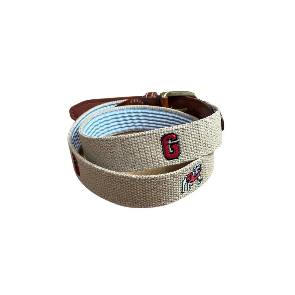 Collegiate Embroidered Belt (Khaki)