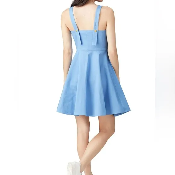 Color Me Courtney Blue Button Up Alle Utility Dress Jumper Skater Women’s Size 8