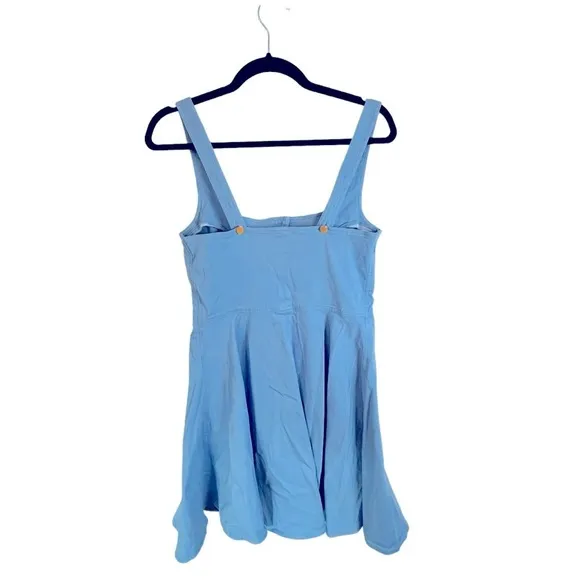 Color Me Courtney Blue Button Up Alle Utility Dress Jumper Skater Women’s Size 8