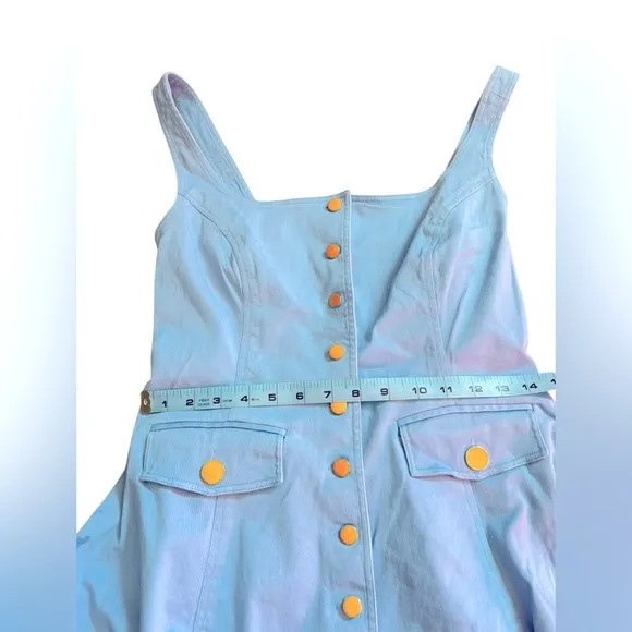 Color Me Courtney Blue Button Up Alle Utility Dress Jumper Skater Women’s Size 8