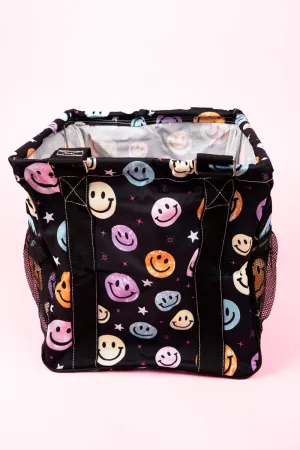 Come On Get Happy Mini Collapsible Haul-It-All Basket with Mesh Pockets