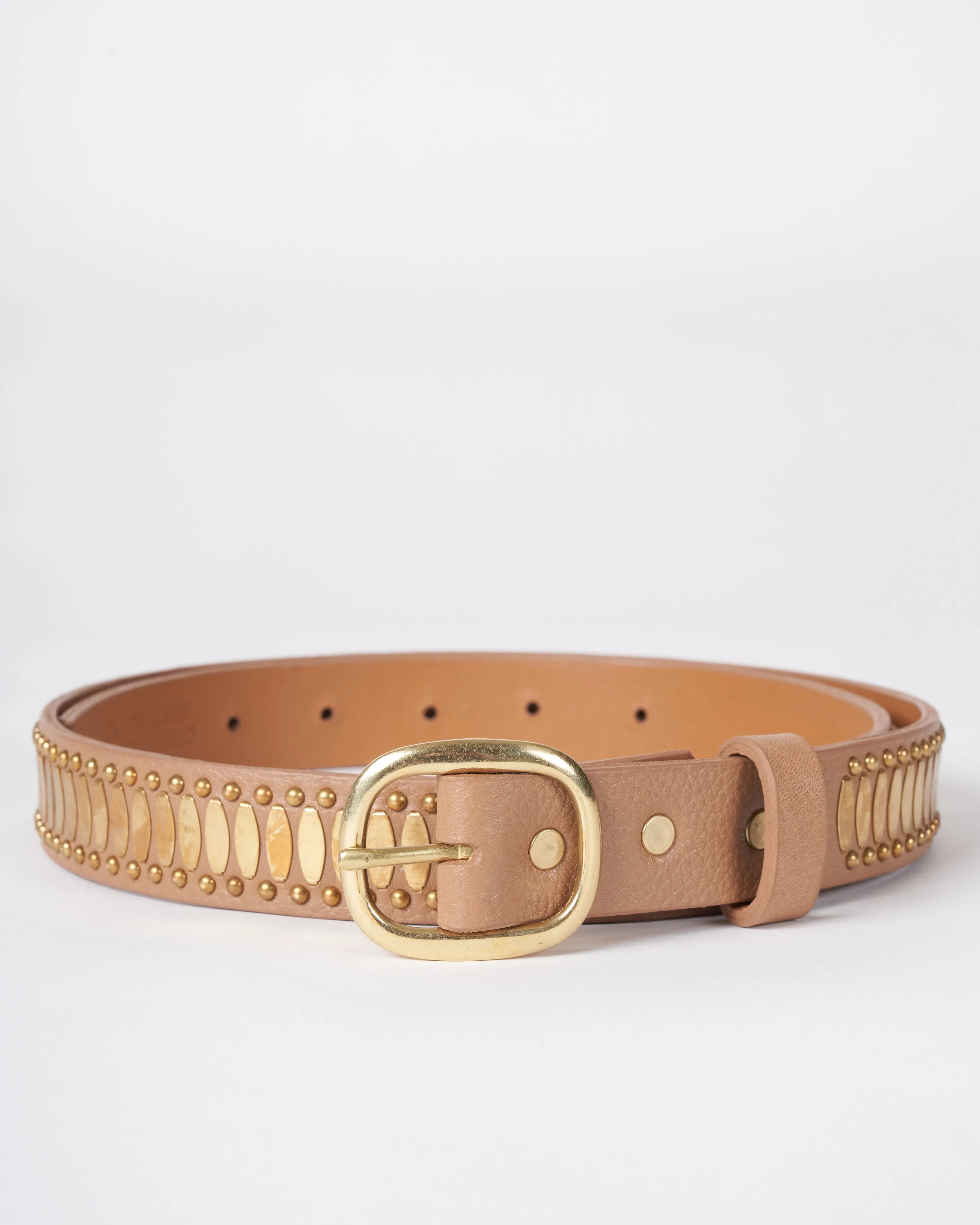 concha belt - natural nappa