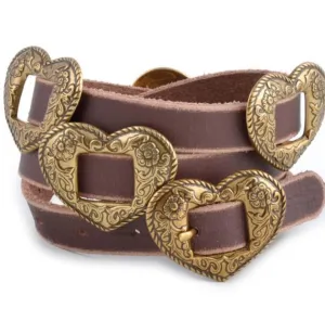 CONCHO HEART BELT - TAN