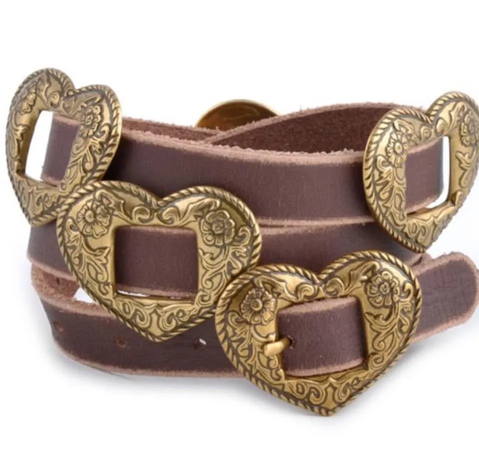 CONCHO HEART BELT - TAN