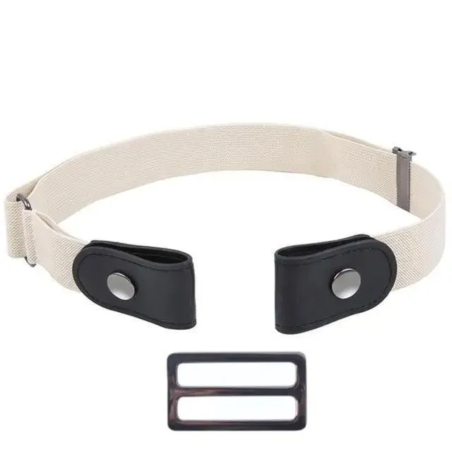 Cool Buckle-Free Stretch Elastic Waist Belt Unisex New Style No Buckle Fashion Waistbands For Men And Women Simple Black Stretch Belt Invisible Elastic Belt For Jeans Pants Dresses