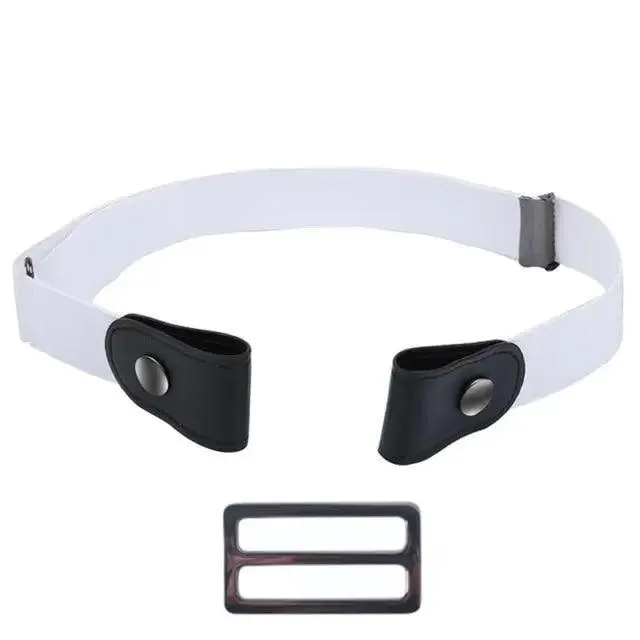 Cool Buckle-Free Stretch Elastic Waist Belt Unisex New Style No Buckle Fashion Waistbands For Men And Women Simple Black Stretch Belt Invisible Elastic Belt For Jeans Pants Dresses