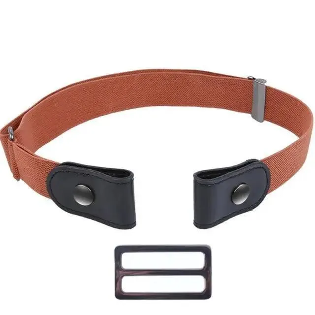 Cool Buckle-Free Stretch Elastic Waist Belt Unisex New Style No Buckle Fashion Waistbands For Men And Women Simple Black Stretch Belt Invisible Elastic Belt For Jeans Pants Dresses