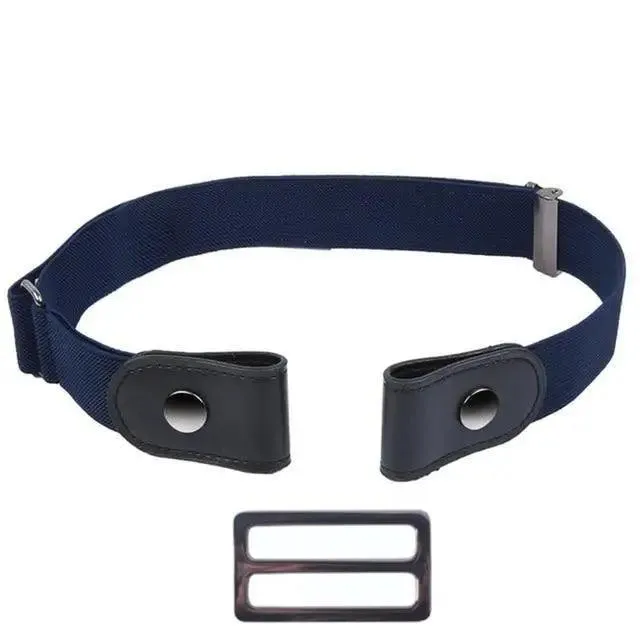 Cool Buckle-Free Stretch Elastic Waist Belt Unisex New Style No Buckle Fashion Waistbands For Men And Women Simple Black Stretch Belt Invisible Elastic Belt For Jeans Pants Dresses