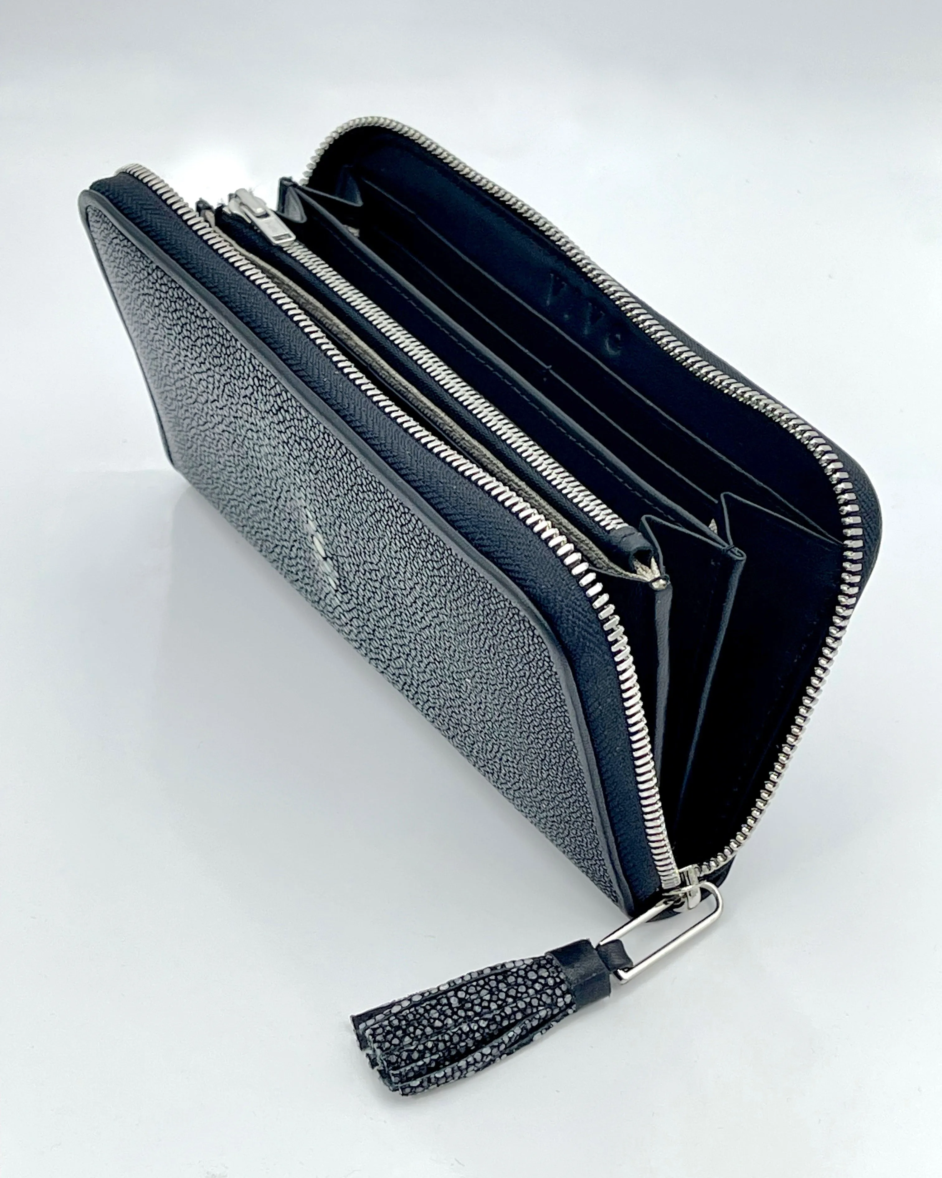 Cora Classic Shagreen Zip Around Wallet