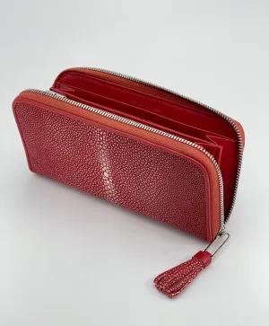 Cora Classic Shagreen Zip Around Wallet