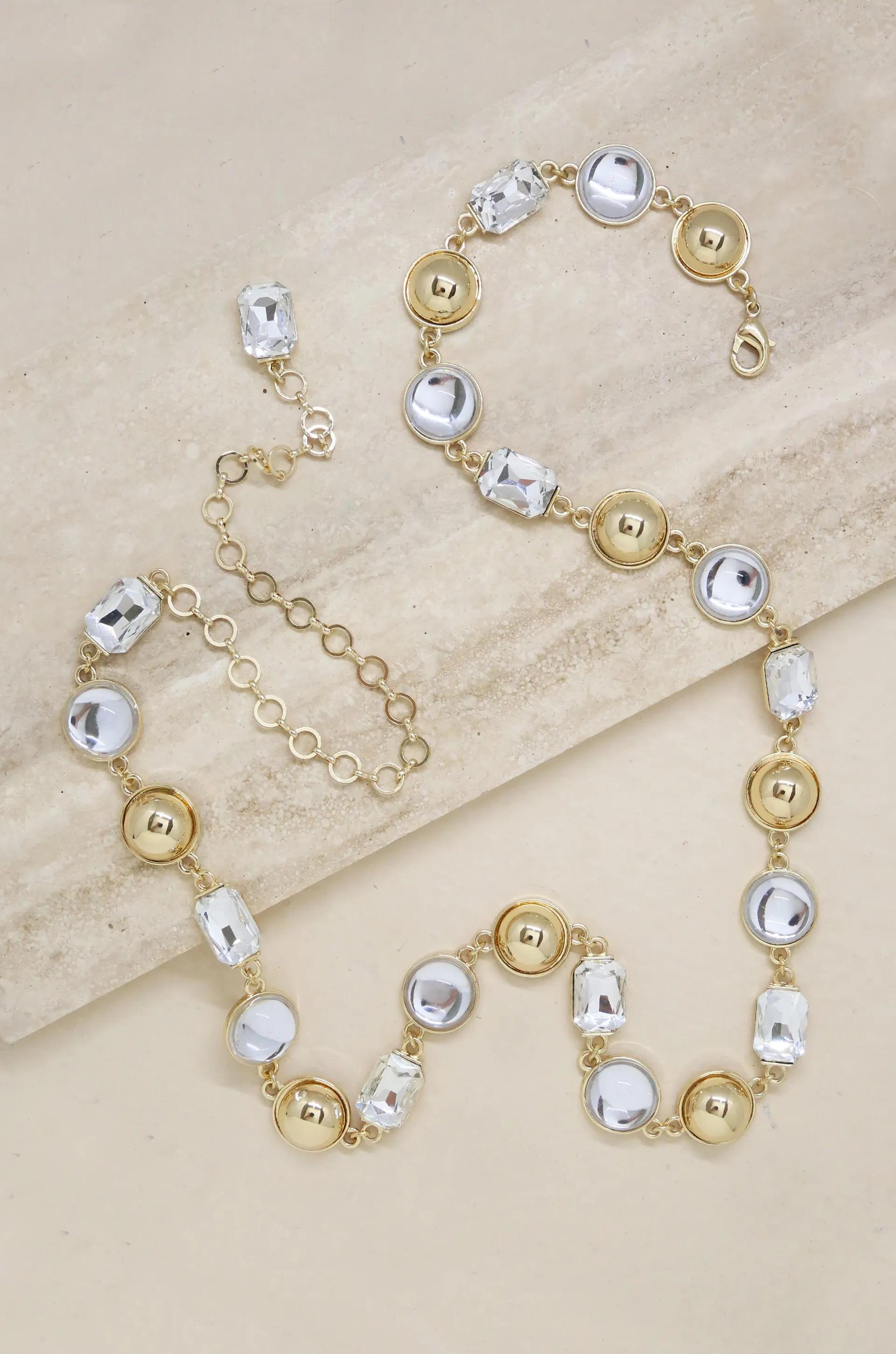 Crystal Bling Belt in Gold