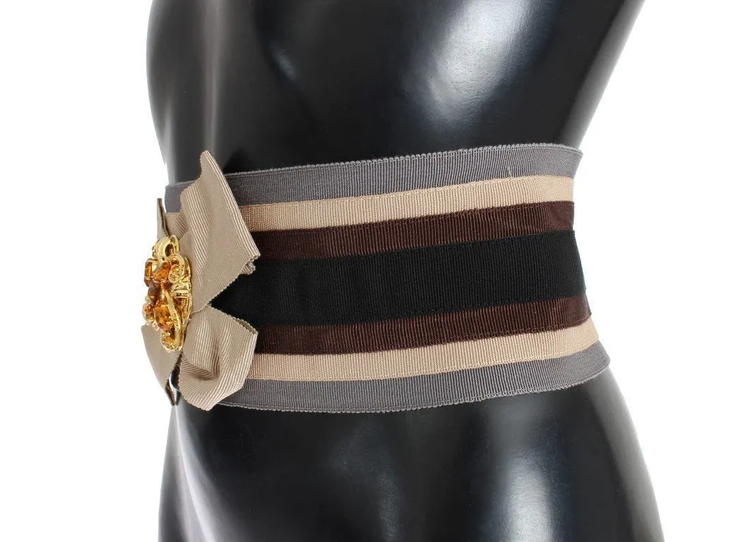Crystal Brass Wide Waist Runway Belt
