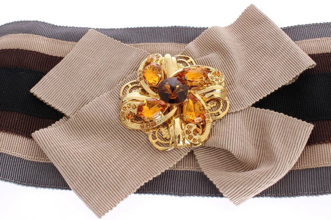 Crystal Brass Wide Waist Runway Belt
