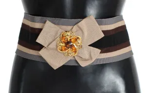 Crystal Brass Wide Waist Runway Belt