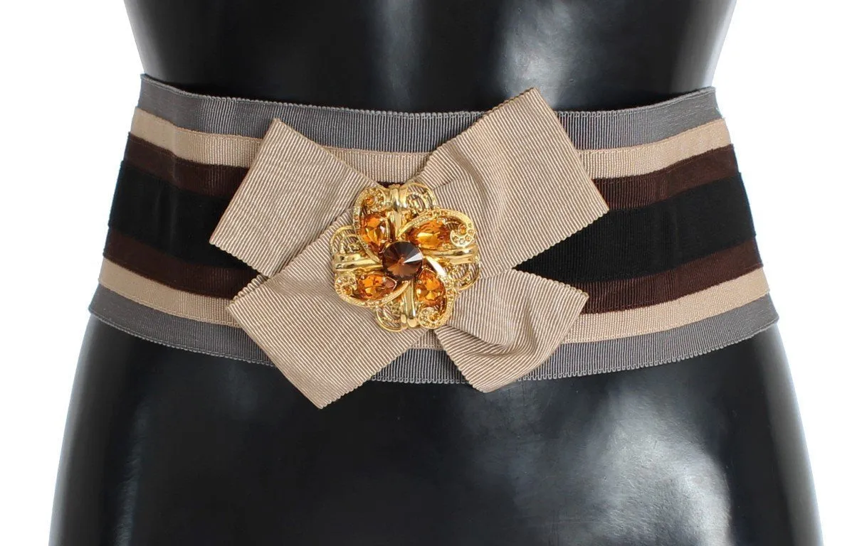 Crystal Brass Wide Waist Runway Belt