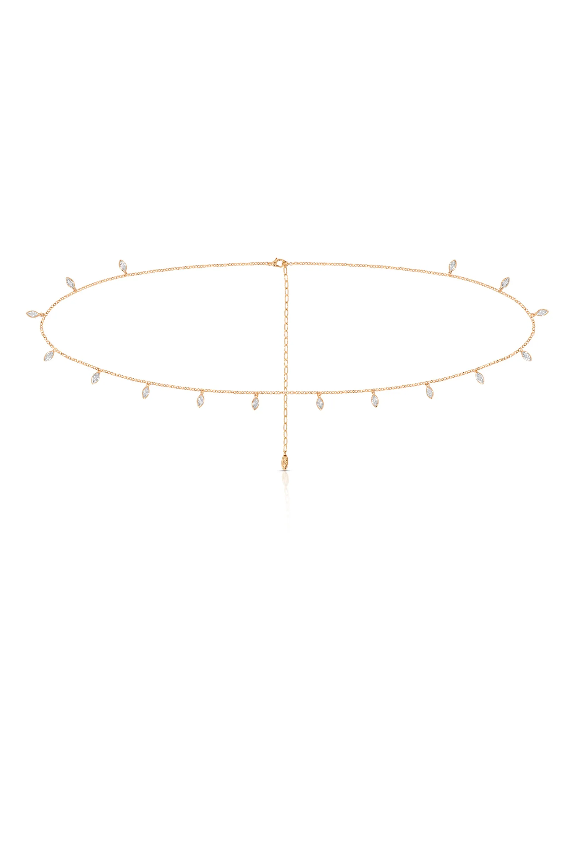 Crystal Droplet Thin Cha Body Chain