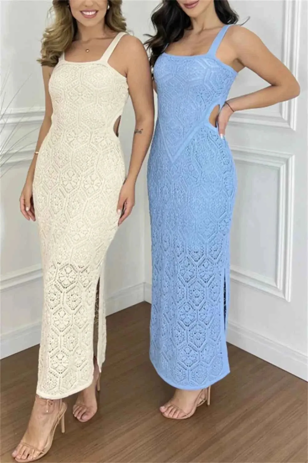 Cutout Maxi Tank Dress with Side Slit