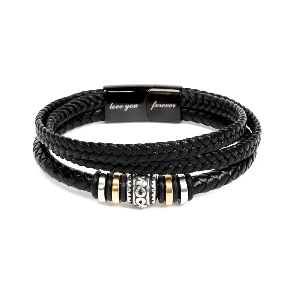 Dad, You're the Anchor, Love You Forever Leather Bracelet