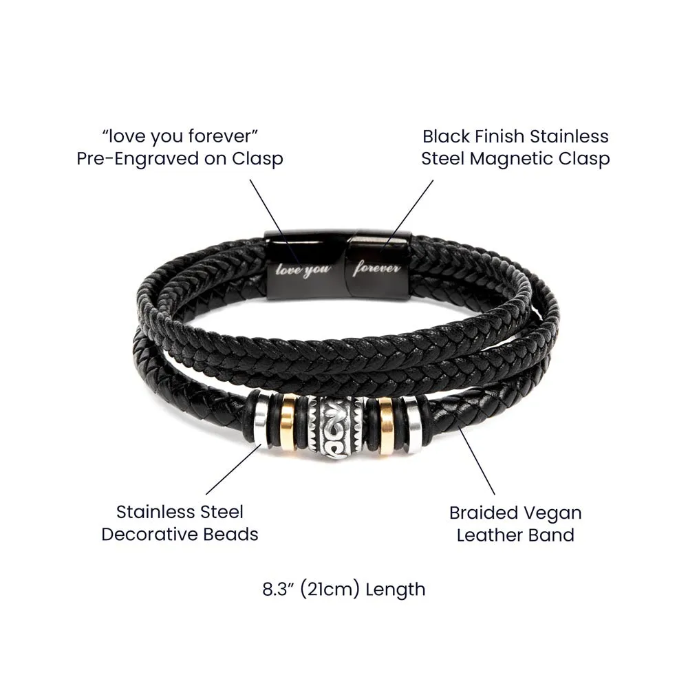 Dad, You're the Anchor, Love You Forever Leather Bracelet