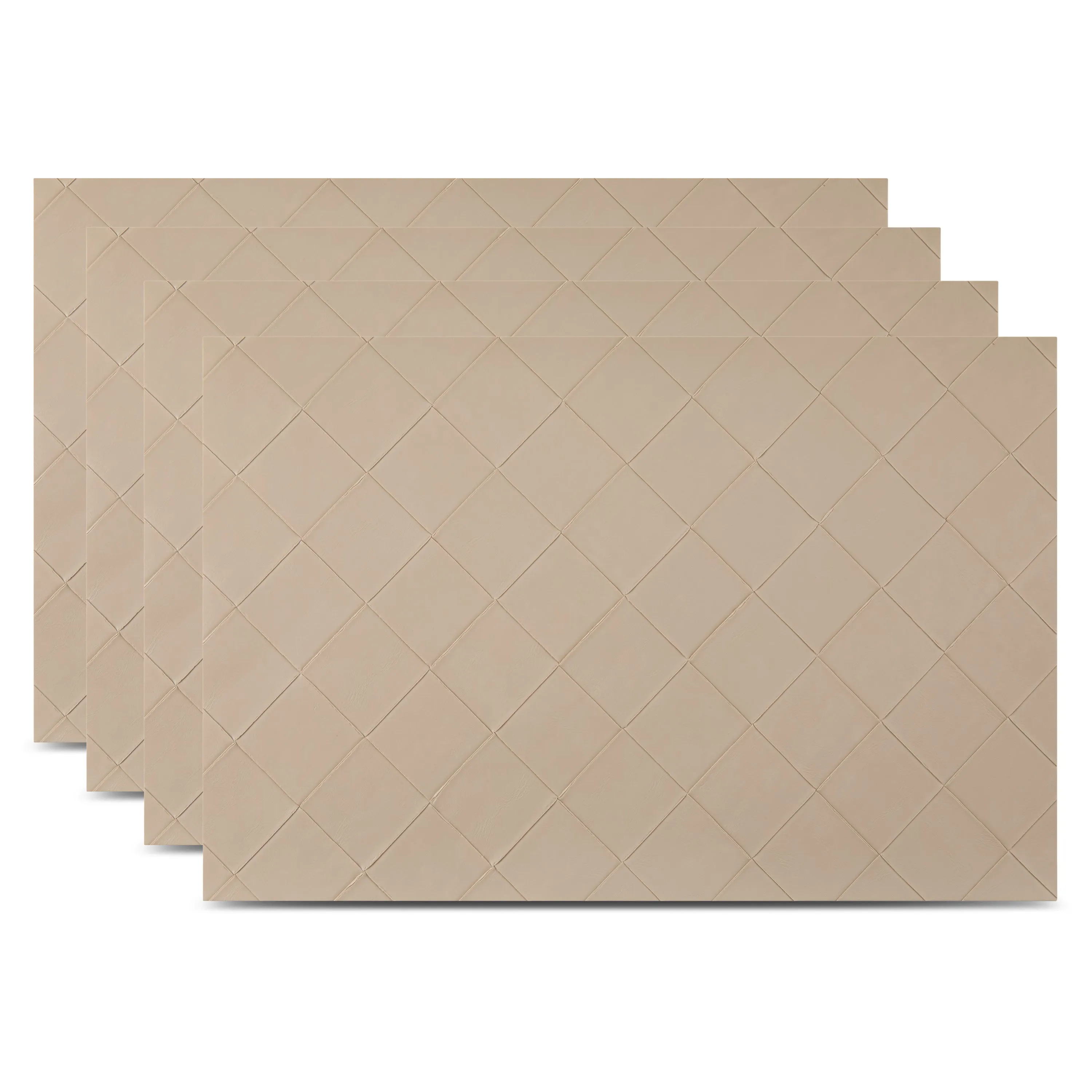 Dainty Home Modena Premium Vegan Leather Reversible 2 Pattern 12" x 18" Rectangular Placemat Set Of 4