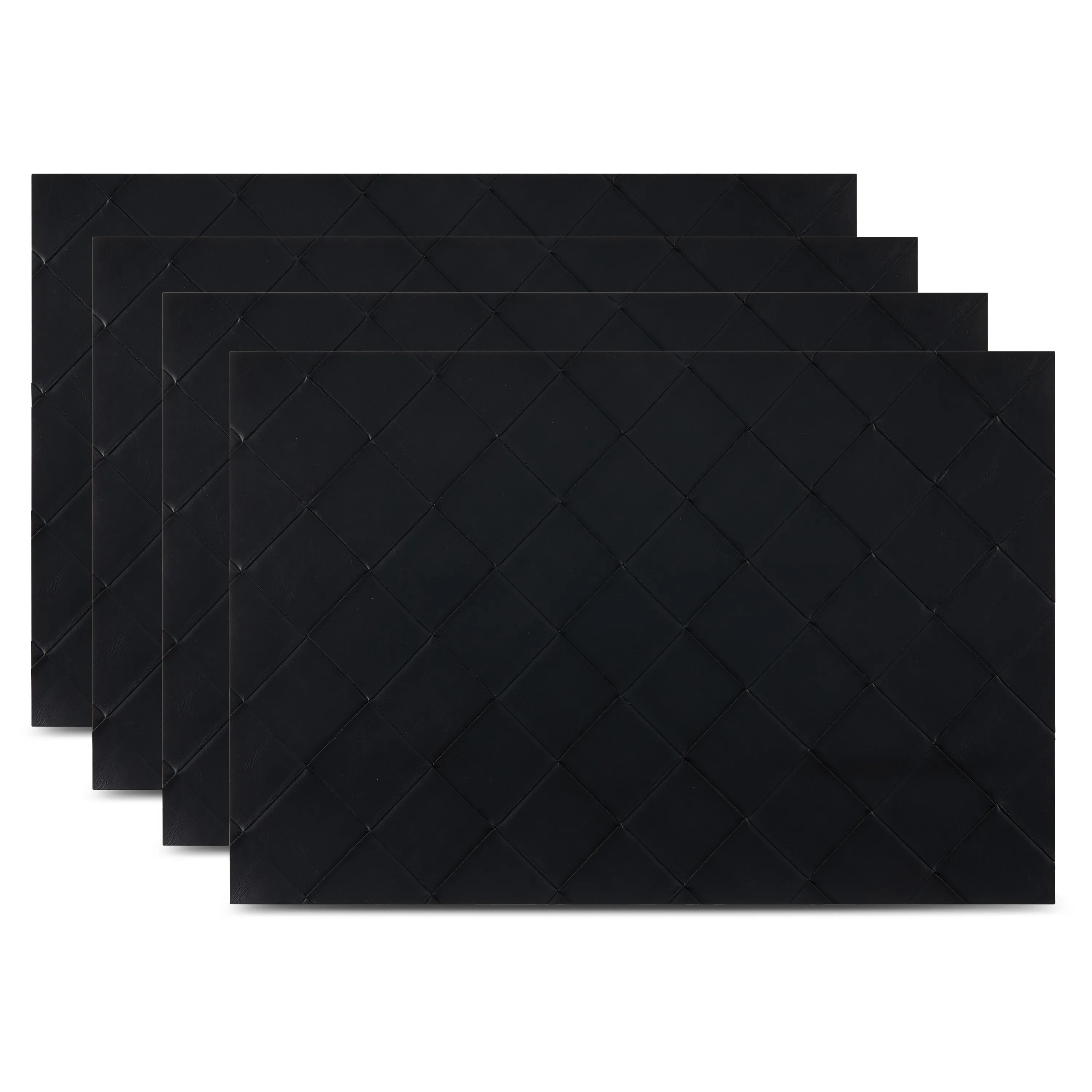 Dainty Home Modena Premium Vegan Leather Reversible 2 Pattern 12" x 18" Rectangular Placemat Set Of 4