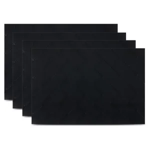 Dainty Home Modena Premium Vegan Leather Reversible 2 Pattern 12" x 18" Rectangular Placemat Set Of 4