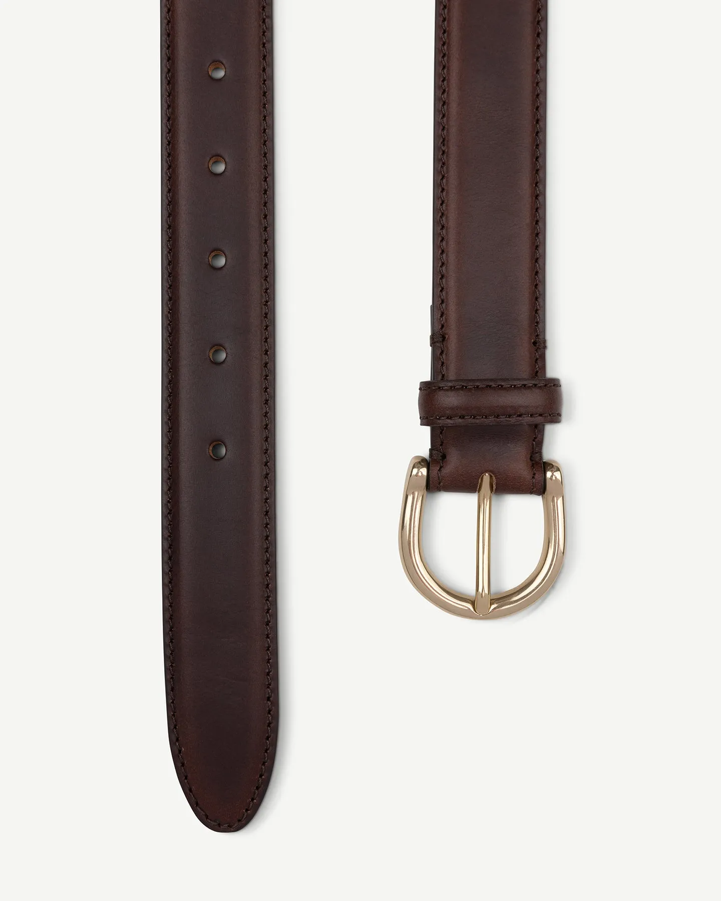 Dark Brown Leather Dress Belt