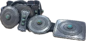 DDR MED CONCHO BELT W/TURQ
