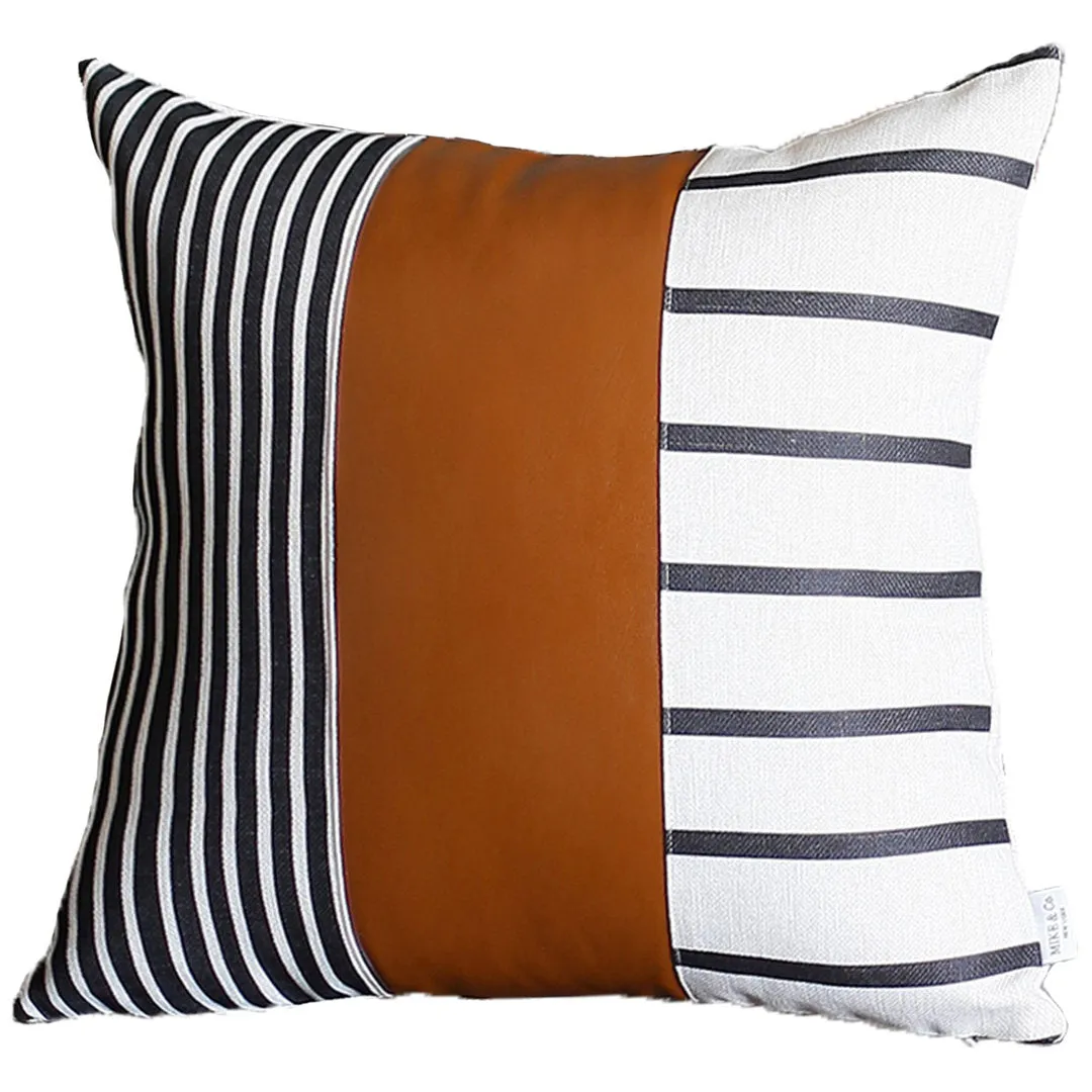 Decorative Faux Leather Pillowcase Decorative Geometric Square Pillow Cover Apolena Size: 24" x 24"