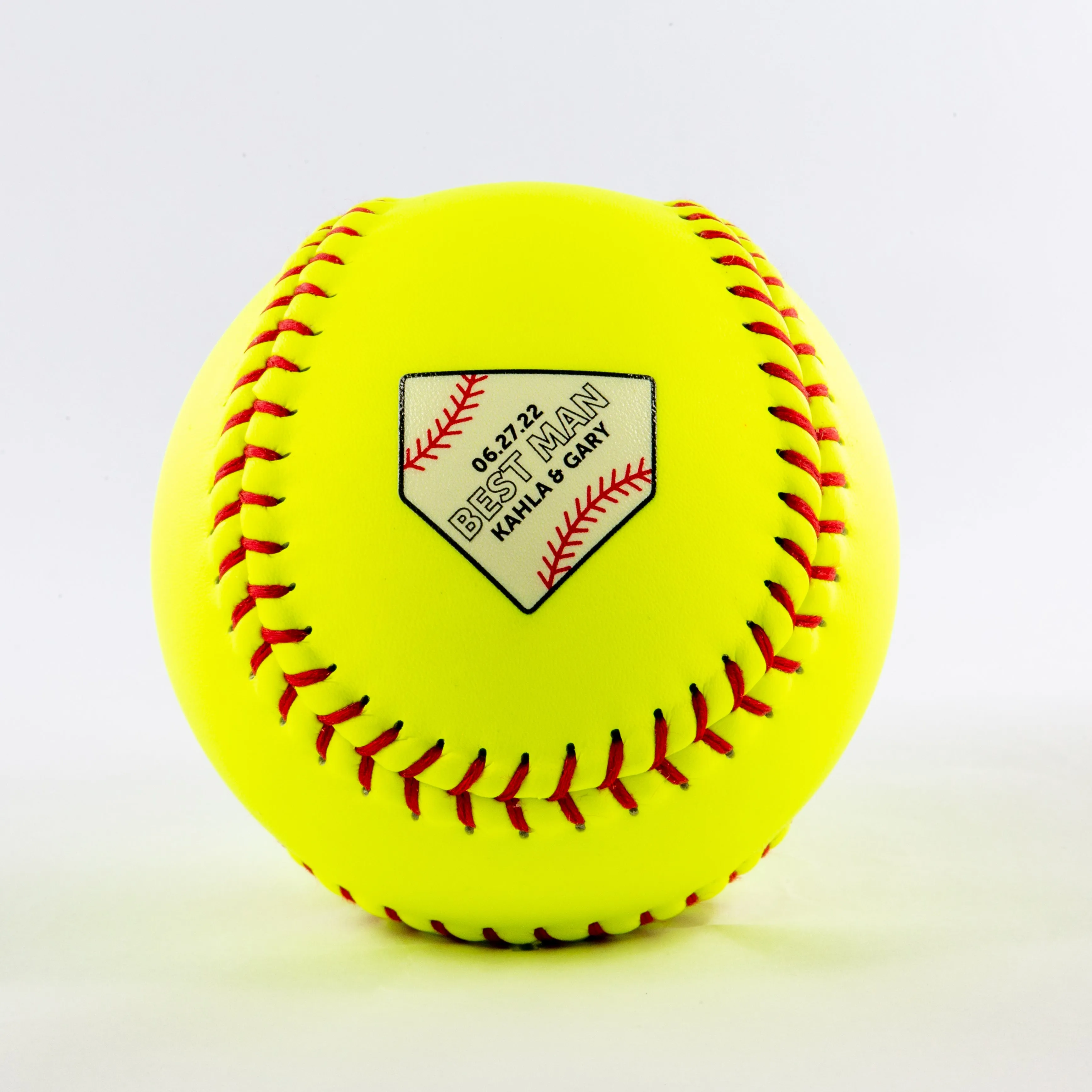 Decorative Name & Wedding Party Role, Printed Softball
