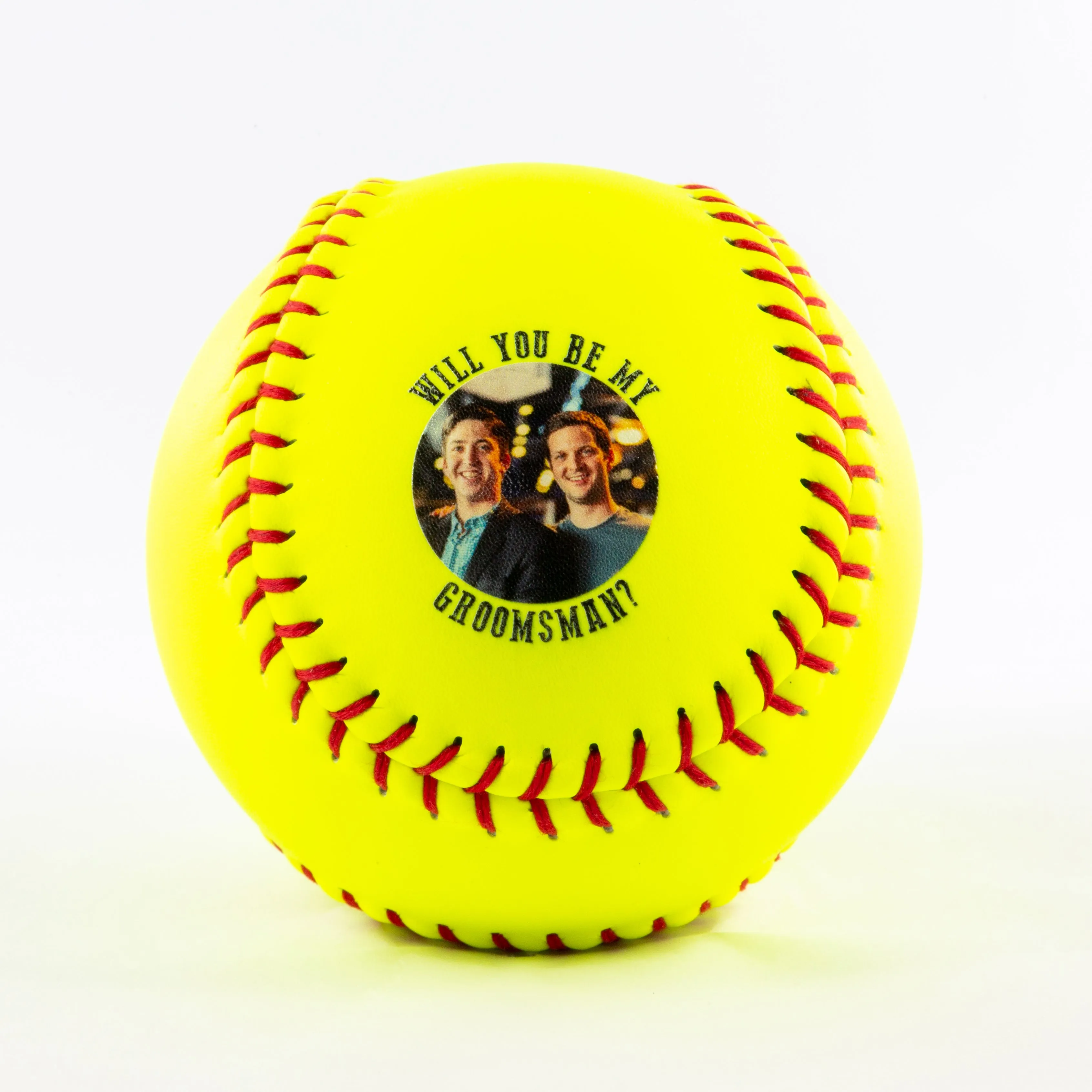 Decorative Name & Wedding Party Role, Printed Softball