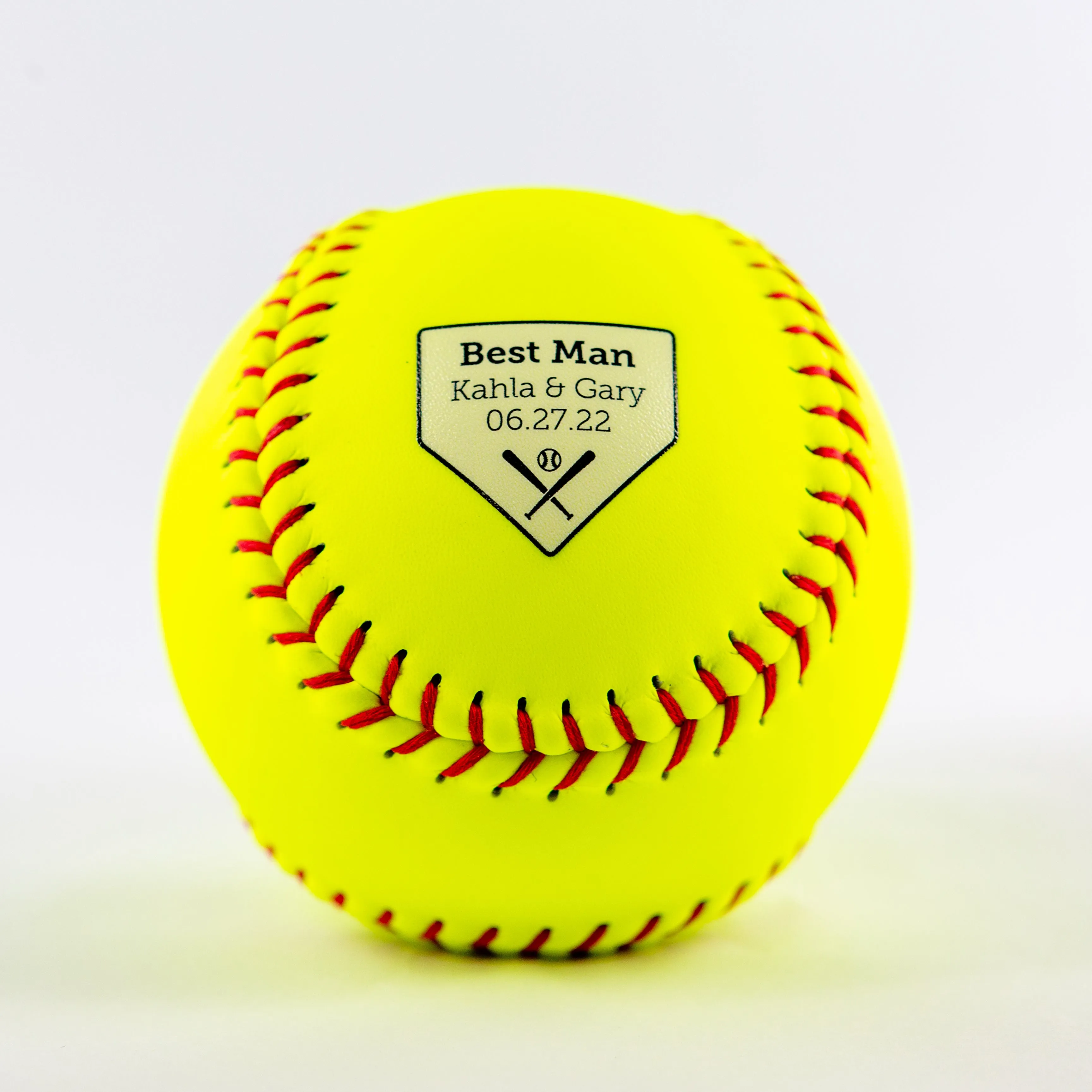 Decorative Name & Wedding Party Role, Printed Softball