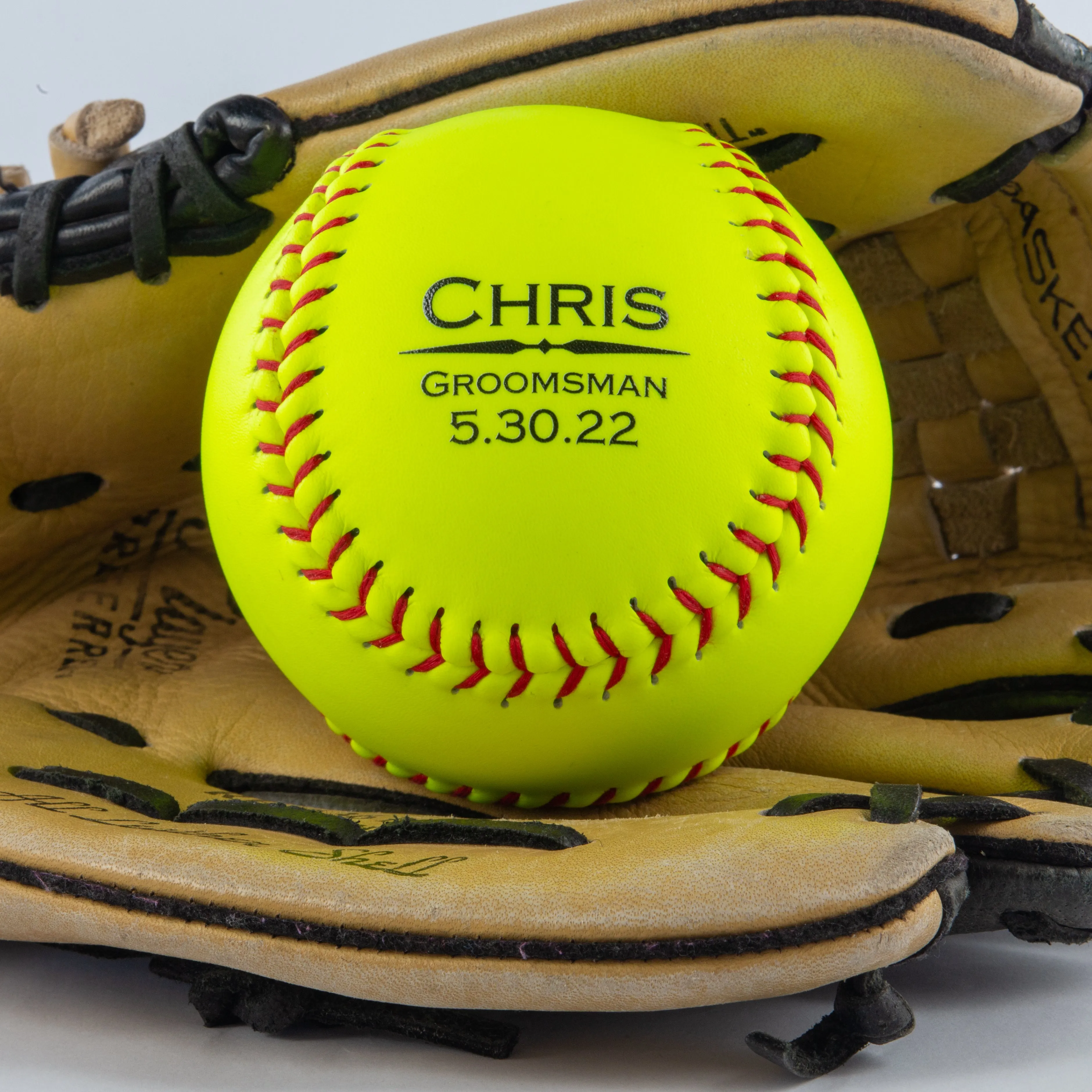 Decorative Name & Wedding Party Role, Printed Softball