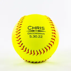 Decorative Name & Wedding Party Role, Printed Softball