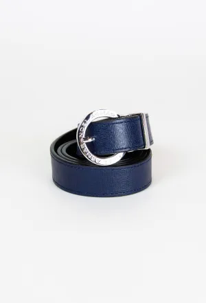 Demi Saffiano Belt (Chrome Accents)