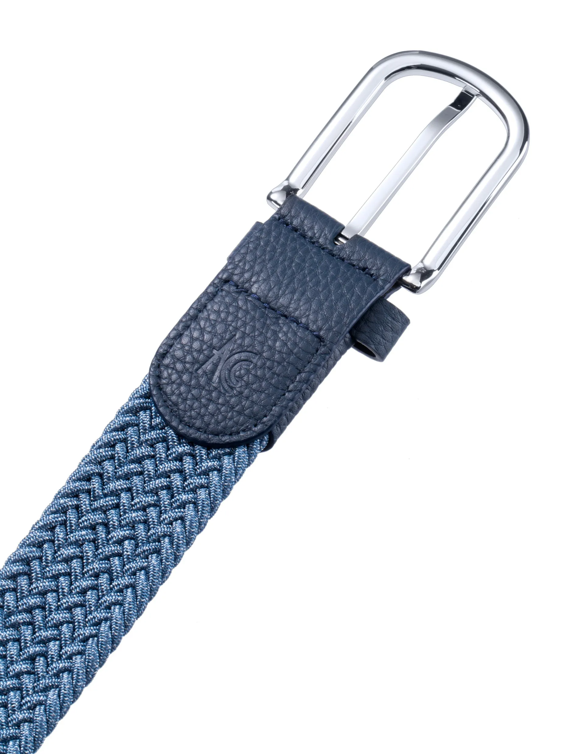 Denim Blue Stretch Braided Belt