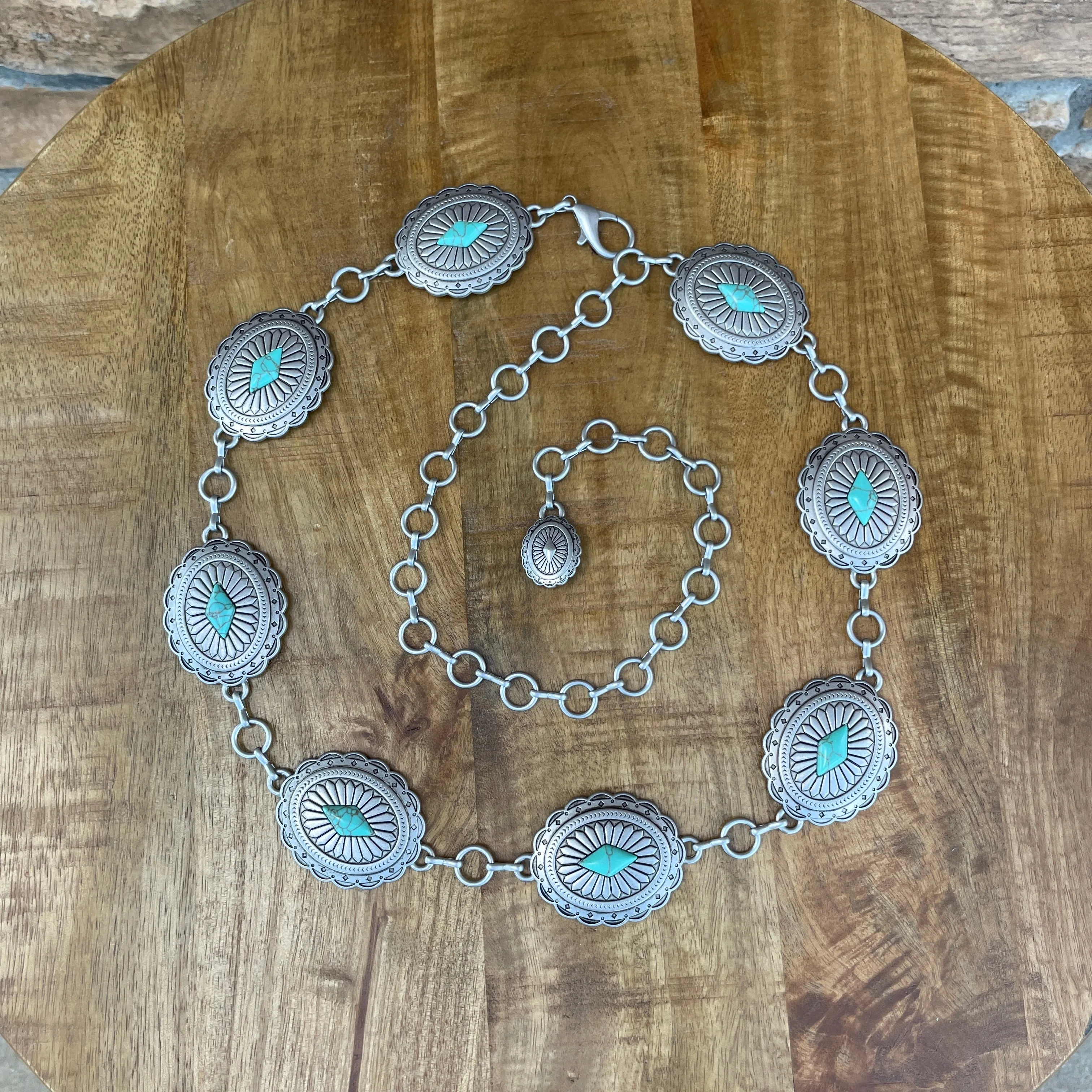 Denise Silver/Aqua Concho Belt