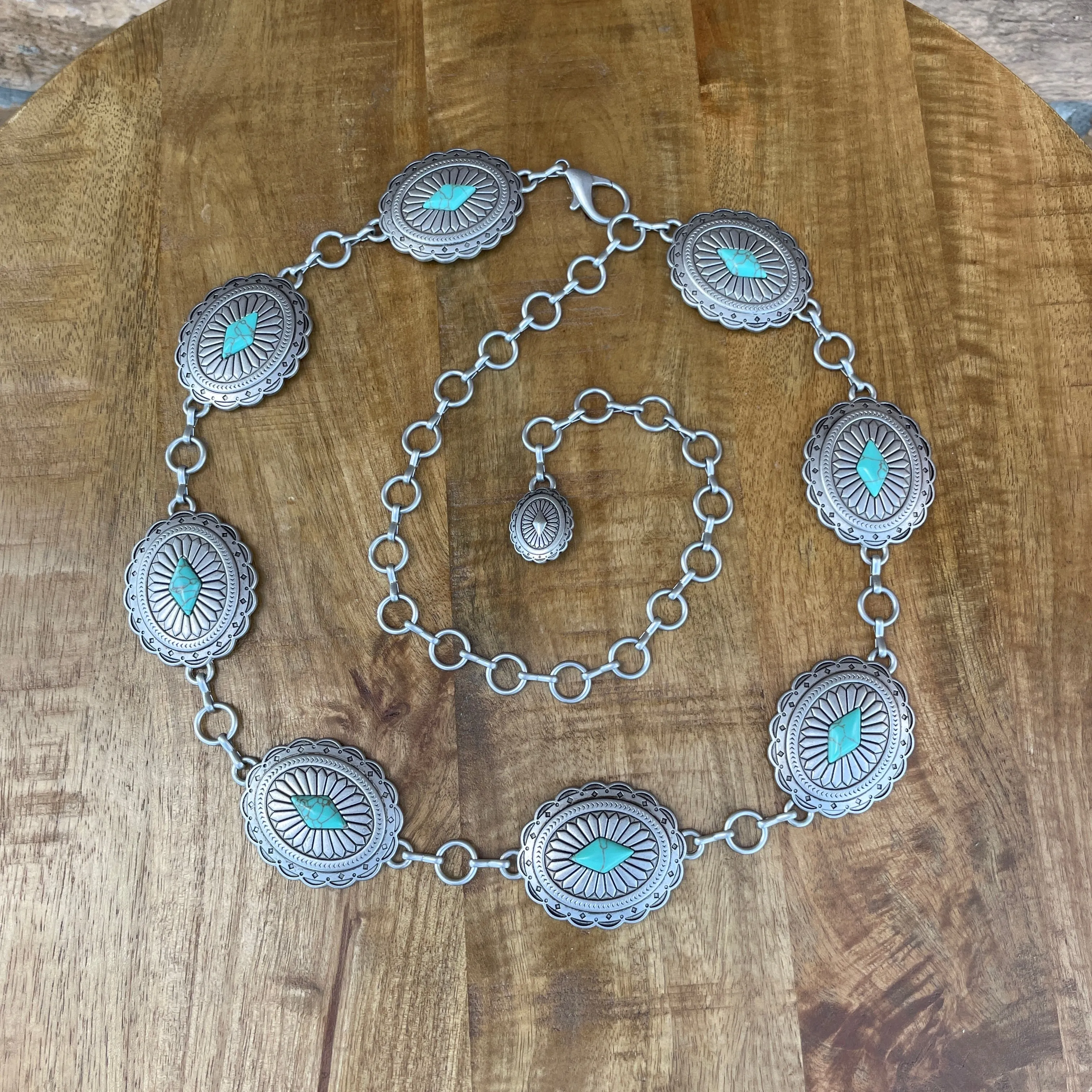 Denise Silver/Aqua Concho Belt