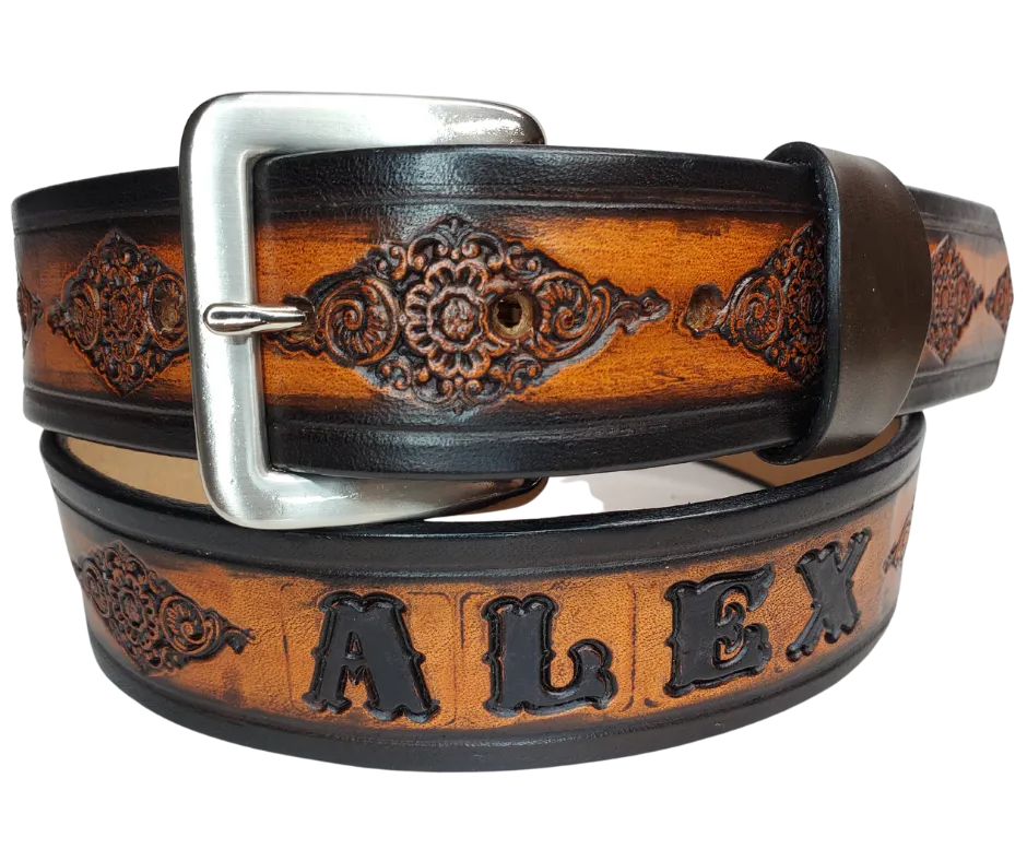Diamond in the Rough Name Leather Belt